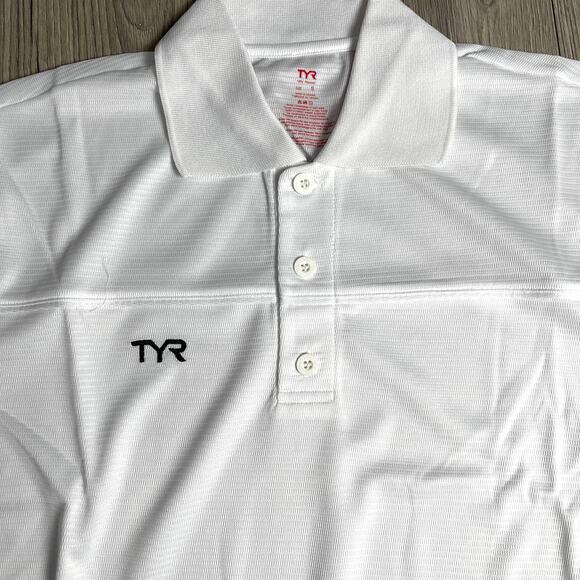 TYR Apparel Men's Tech Polo Shirt - White Textured - TMPOC6A - Size Small - $44 - Picture 5 of 7